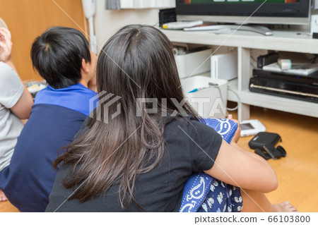 Children playing video games Children playing video games 66103800