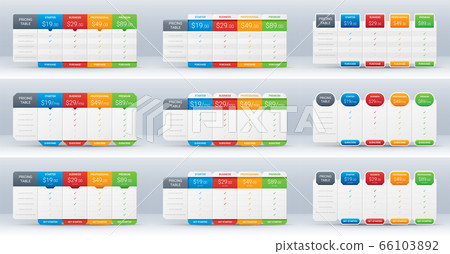 Price comparison table layout template for four products, vector illustration 66103892