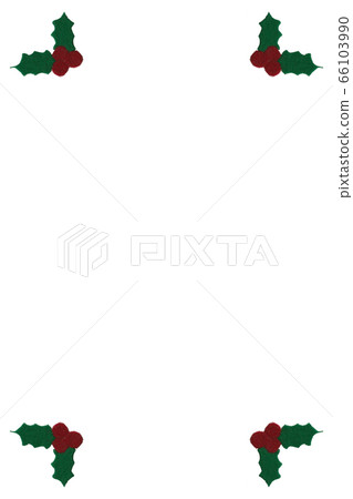 Christmas card (holly 2) vertical white background Christmas card (holly 2) vertical white background 66103990