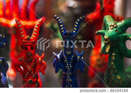Beautiful vintage colourful wooden satanic dolls Beautiful vintage colourful wooden satanic dolls 66104189