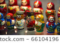 Beautiful vintage colourful wooden dymkovo dolls 66104196