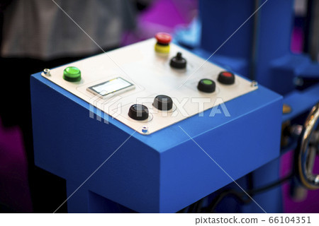 The red emergency button or stop button for Hand 66104351
