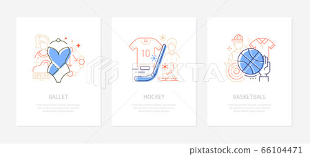 Active lifestyle and sport - vector line design style banners Active lifestyle and sport - vector line design style banners 66104471