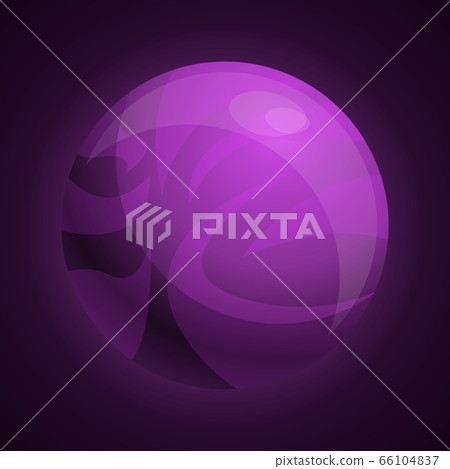 Purple planet icon, cartoon style 66104837