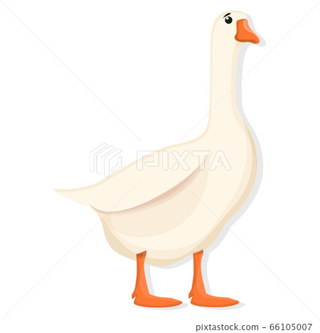 White goose icon, cartoon style 66105007
