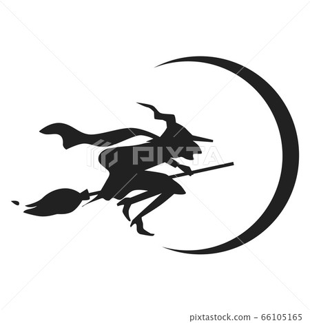 Witch on broom icon, simple style Witch on broom icon, simple style 66105165
