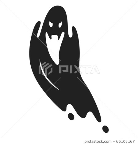 Scary ghost icon, simple style 66105167