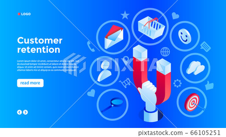 Client attraction concept background, isometric style 66105251