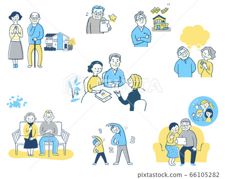 Senior life scene set 66105282