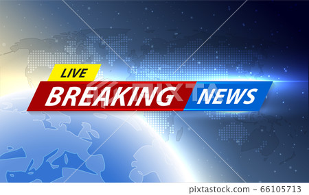 Breaking News Live Banner On World Map - Stock Illustration 