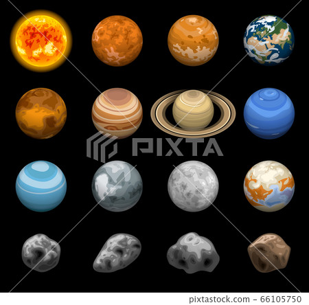 Space planets icon set, isometric style Space planets icon set, isometric style 66105750