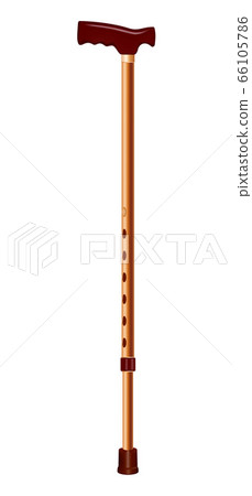 Steel walk stick icon, realistic style 66105786
