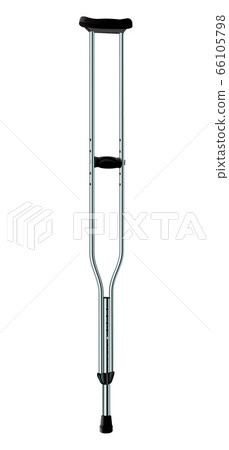 Metal crutch icon, realistic style Metal crutch icon, realistic style 66105798