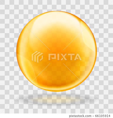 Golden oil translucent bubble or round drop with transparency 66105914