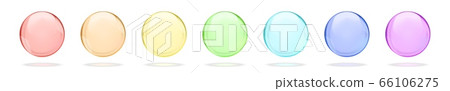 Collection of rainbow colored transparent round bubbles Collection of rainbow colored transparent round bubbles 66106275