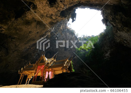 A view of Kuhakarhat Palace in the Phrayanakorn Cave, a tourist destination in southern Hua Hin, Thailand A view of Kuhakarhat Palace in the Phrayanakorn Cave, a tourist destination in southern Hua Hin, Thailand 66106455