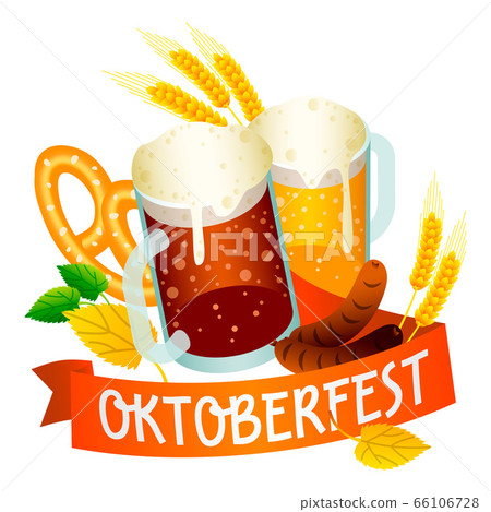 Ale beer oktoberfest logo, isometric style 66106728