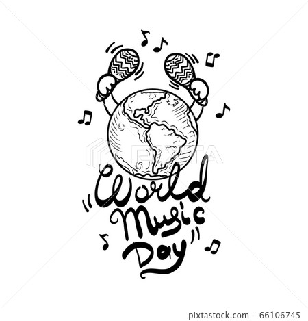 Live world music day concept background, hand drawn style Live world music day concept background, hand drawn style 66106745