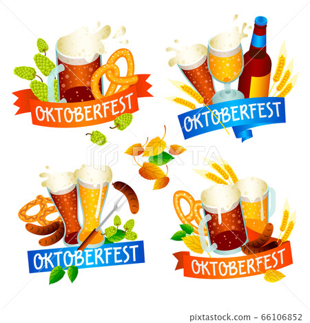 Oktoberfest banner set, isometric style 66106852