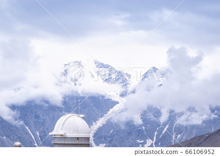 A beautiful mountain landscape. Observatory at the A beautiful mountain landscape. Observatory at the 66106952