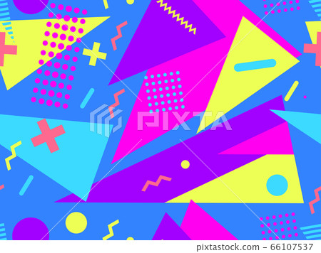 Memphis seamless pattern with geometric shapes 66107537