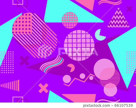 Memphis seamless pattern with geometric shapes 66107539