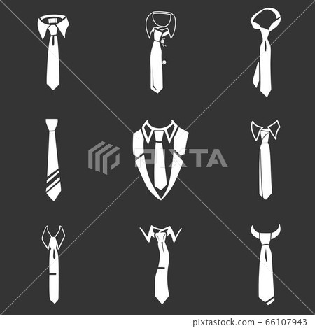 Tie icon set, simple style 66107943