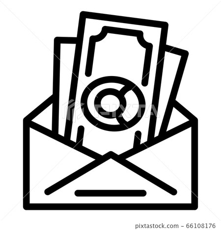 Bribery money envelope icon, outline style 66108176