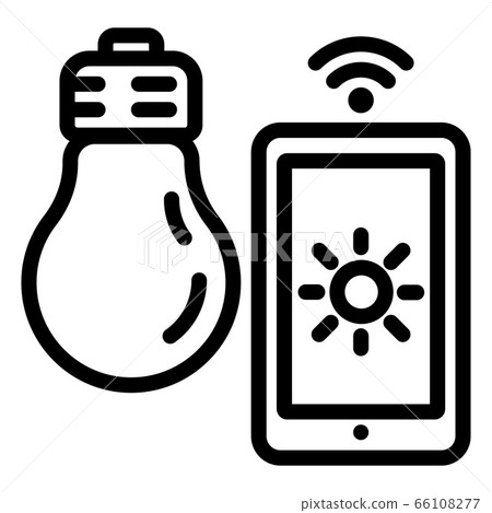 Smart bulb control icon, outline style Smart bulb control icon, outline style 66108277