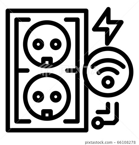 Electrical outlet icon, outline style Electrical outlet icon, outline style 66108278