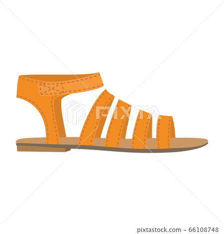 Summer woman sandal icon, flat style - Stock Illustration [66108748 ...