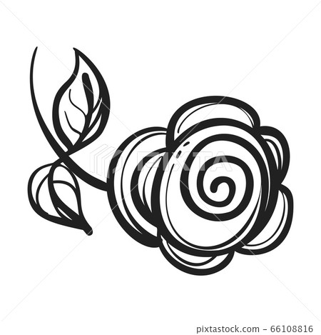 Abstract rose icon, simple style - Stock Illustration [66108816] - PIXTA