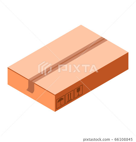 Fragile cardboard icon, isometric style 66108845