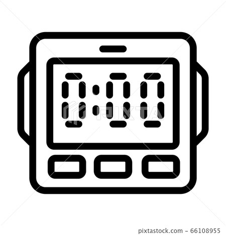 Digital kitchen timer icon, outline style Digital kitchen timer icon, outline style 66108955