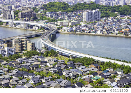 Beautiful cityscape of Fukuoka seen from Fukuoka Tower 66111300