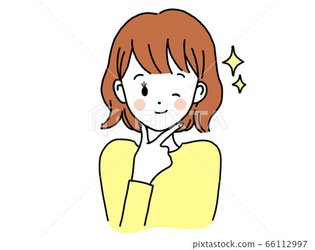 A woman who winks with a confident look - Stock Illustration [66112997 ...