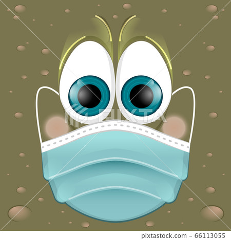Cartoon of an eyes with a face mask Cartoon of an eyes with a face mask 66113055