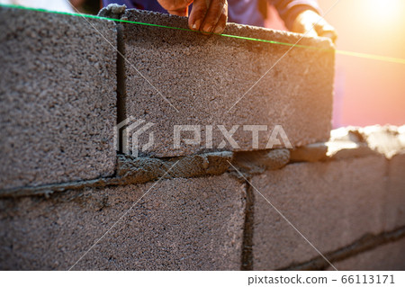Mason block in the building construction Mason block in the building construction 66113171