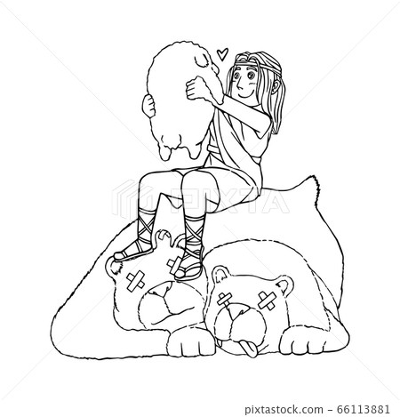 David Save the Sheep Life from Bear and Lion with 66113881