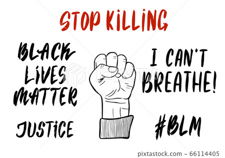 Black Lives Matter. Protest Banner Stop Racism. 66114405