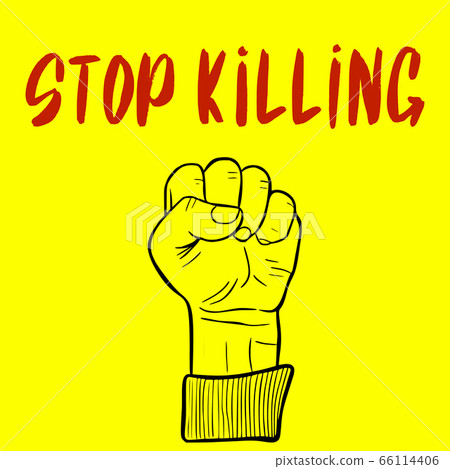 Black Lives Matter. Protest Banner Stop Racism. 66114406