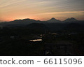 Evening view of Mt. Yufu (Bungo Fuji) 66115096