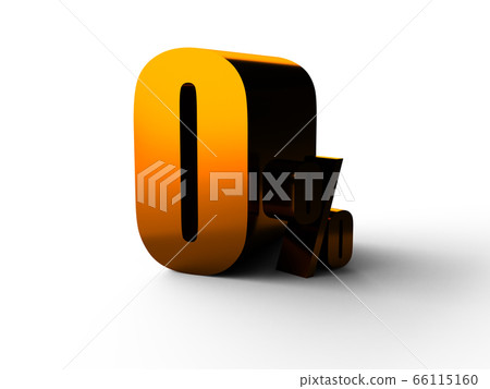 0% Zero percent golden symbol for ..interest rate of cradit card and shopping online on white background,3D Rendering 66115160