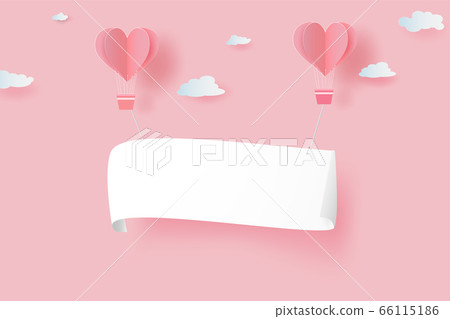 Creative Paper art and craft of happy Valentine 66115186