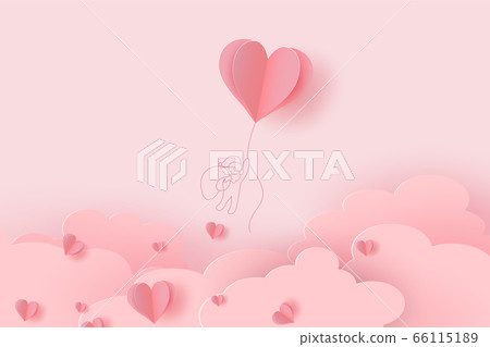 Heart flying balloon with drawing Santa Claus Heart flying balloon with drawing Santa Claus 66115189