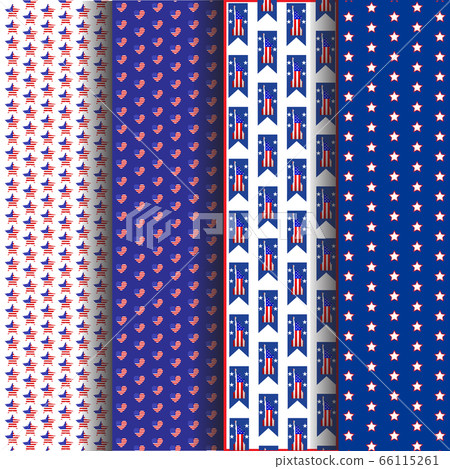 4th of July greeting card with paper art and cut 66115261