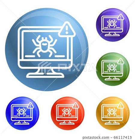 Computer virus detection icons set vector Computer virus detection icons set vector 66117413