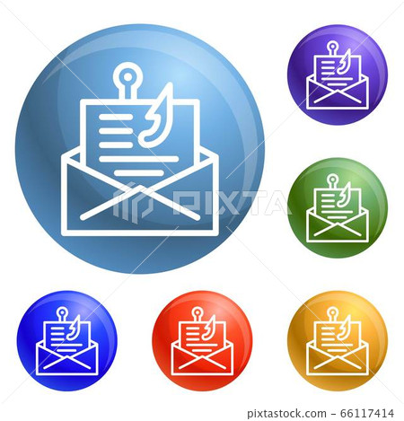 Email phishing icons set vector Email phishing icons set vector 66117414