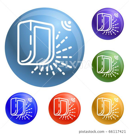Smart outdoor light icons set vector Smart outdoor light icons set vector 66117421
