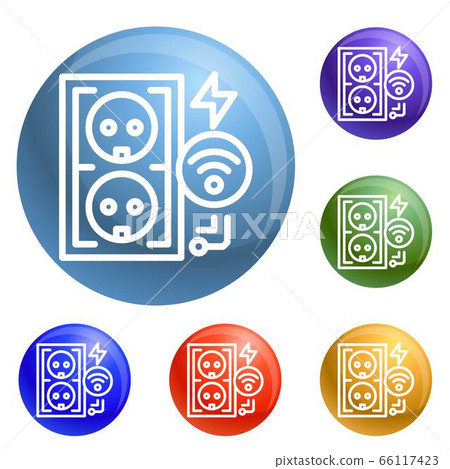 Electrical outlet icons set vector Electrical outlet icons set vector 66117423